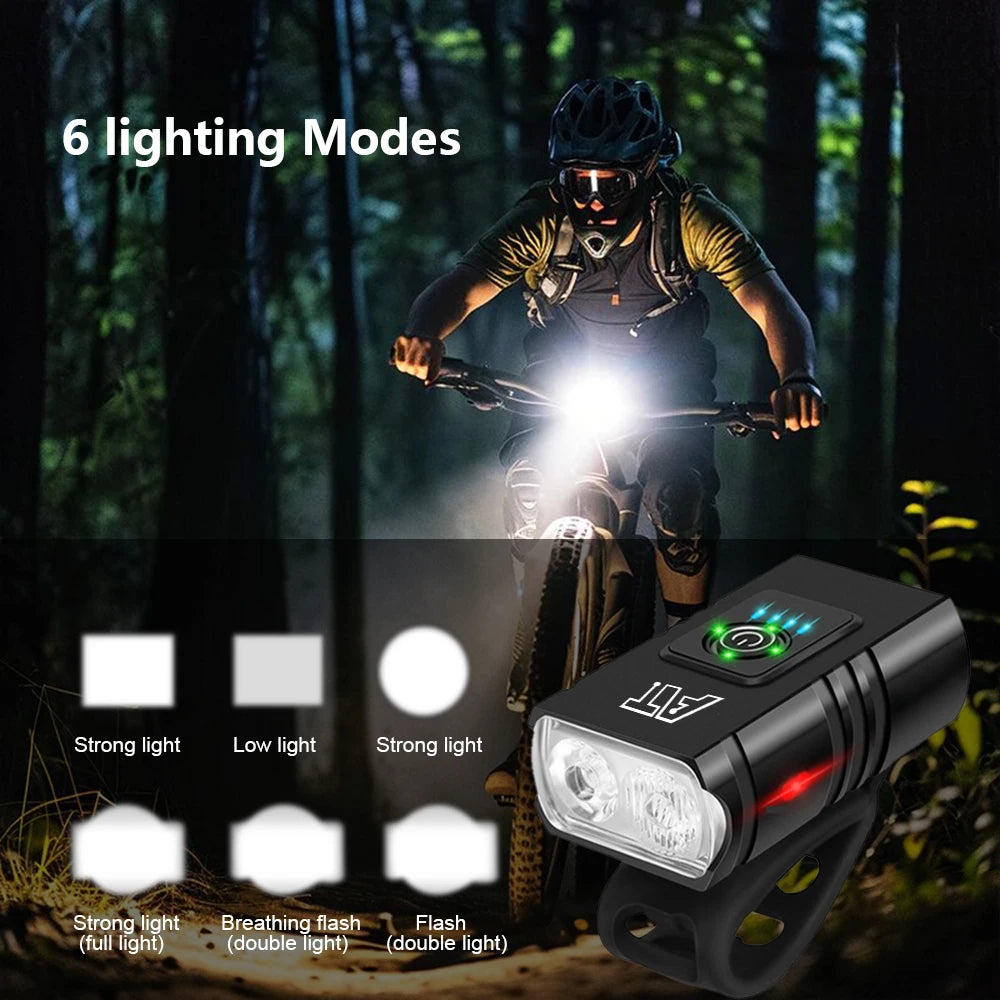 LED Fahrrad-Frontlicht Typ-C Wiederaufladbare Fahrradlampe – MTB & Rennrad – Einfach zu installieren – Fahrradzubehör