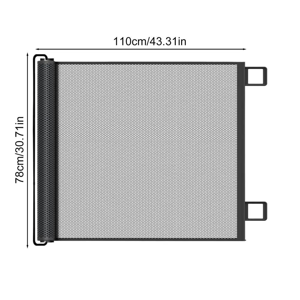 Automatisches Isolationsnetz aus Mesh für Haustiere, ausziehbares Haustiertor, Sicherheitszaun für Hunde und Kinder, einfache Installation, Türschutzgitter für Treppen und Außentüren