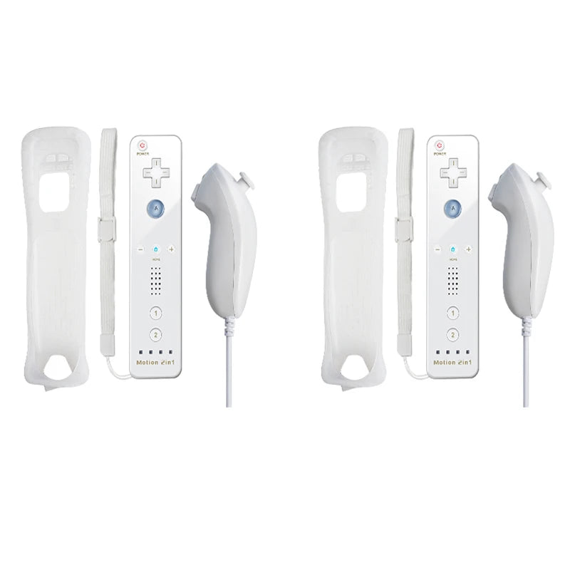 2-in-1-Controller für Nintendo Wii-Konsole, optional Motion Plus Wireless Remote Gamepad Joystick mit Silikonhülle, Spielzubehör