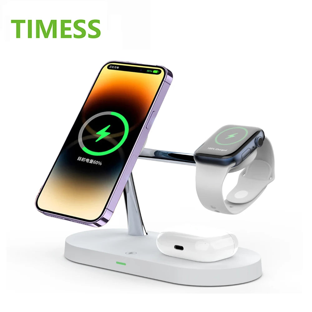 3-in-1-Wireless-Ladeständer für iPhone 12 13 14 15 16, Schnellladestation für Apple Watch 10 9 8 7 6 5 4 Airpods 2 3 Pro