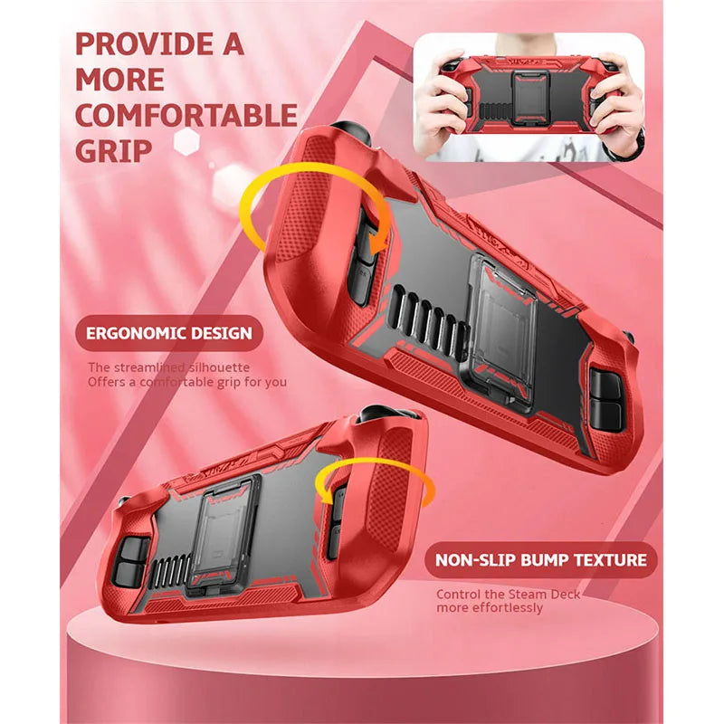 For Steam Deck OLED (2023) /For Steam Deck (2022) Case with Kickstand MUMBA Blade TPU Grip Shock Protective Cover Accessories