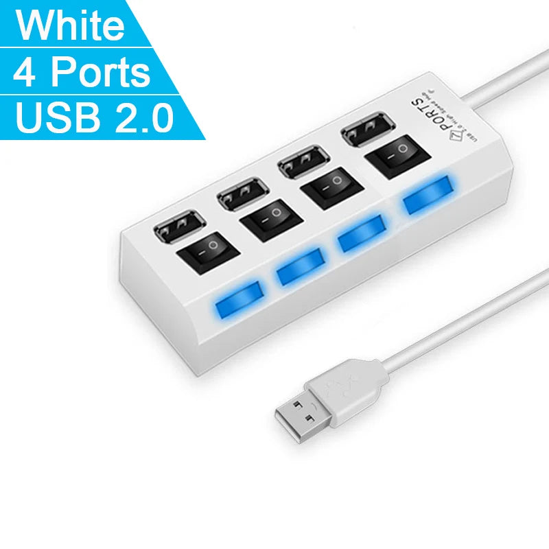 High Speed USB 3.0 Hub — 7 Ports & LED Indicators