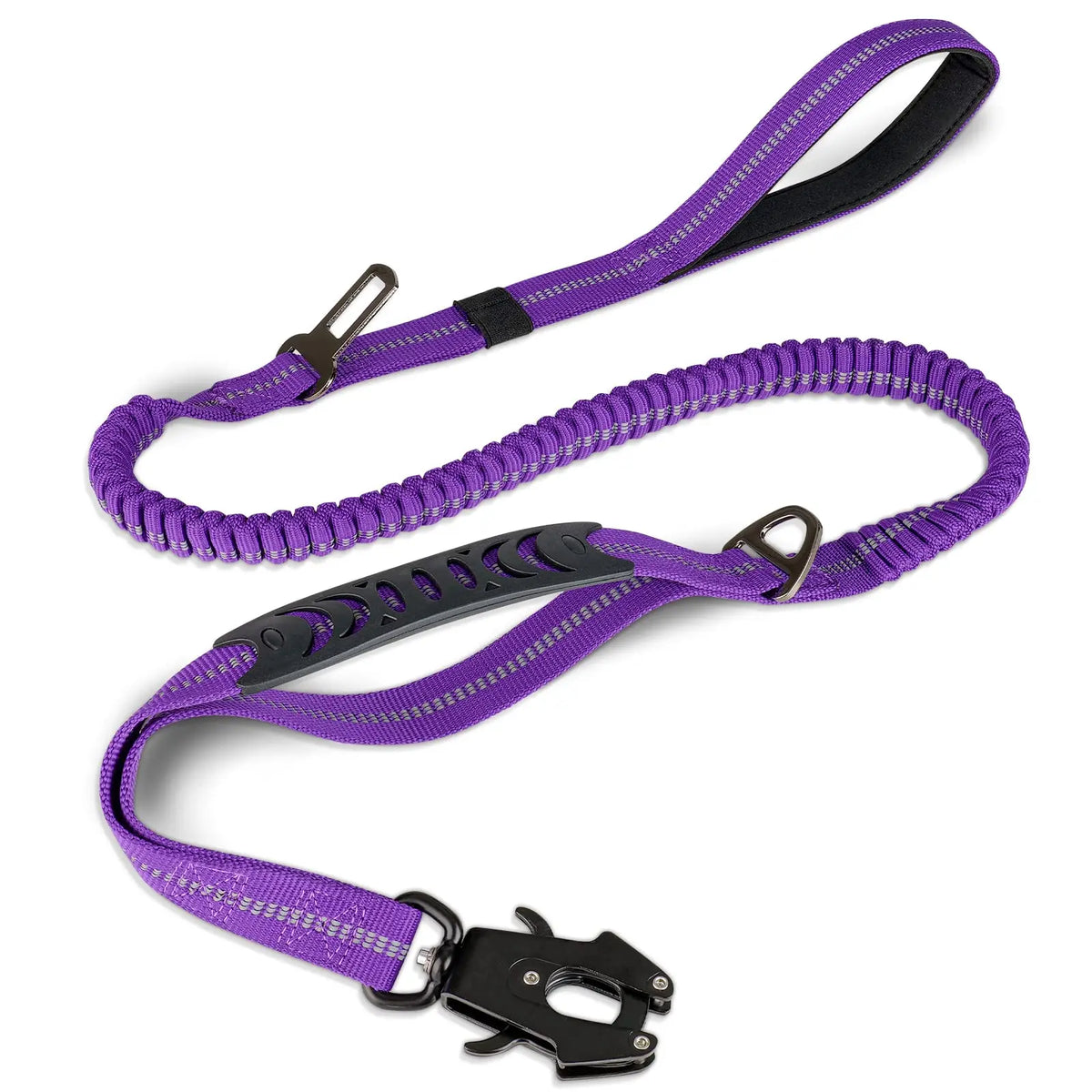 Reflective Dog Leash with Seatbelt Buckle