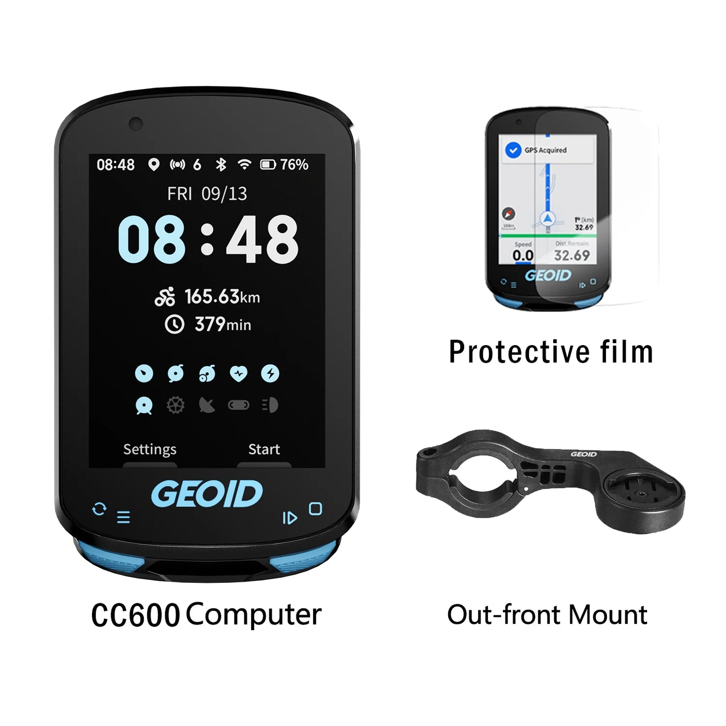 GEOID CC600 Fahrradcomputer Smart GPS Navigation Kabellos ANT+ WIFI Fahrrad-Tachometer IPX7 Wasserdicht Farb-Touchscreen Kilometerzähler