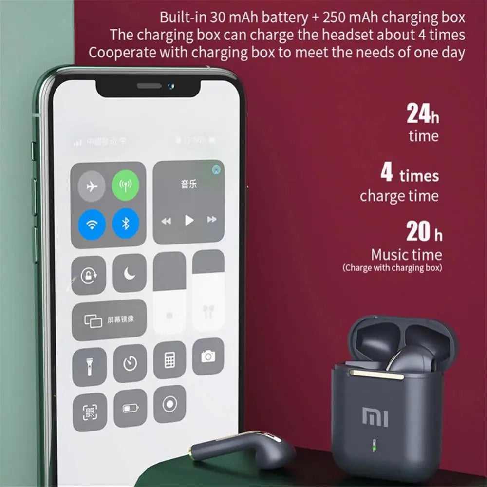 Xiaomi J18 Kabellose HiFi-Kopfhörer – Stereo-Bluetooth-Headset mit Mikrofon, Touch-Bedienung, wasserdicht, Geräuschunterdrückung, kompatibel mit iOS und Android