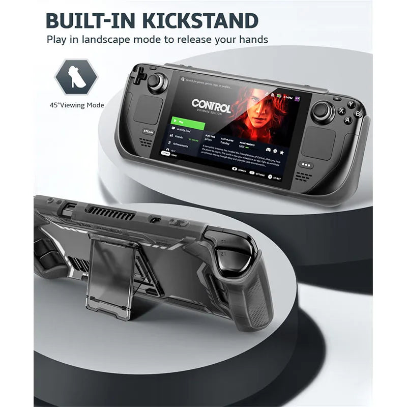 For Steam Deck OLED (2023) /For Steam Deck (2022) Case with Kickstand MUMBA Blade TPU Grip Shock Protective Cover Accessories