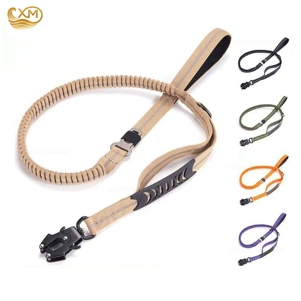 Reflective Shock-Absorbing Dog Leash with Seatbelt Buckle — product image 1